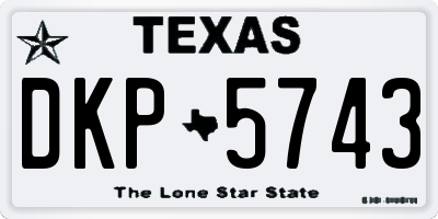 TX license plate DKP5743