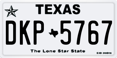 TX license plate DKP5767