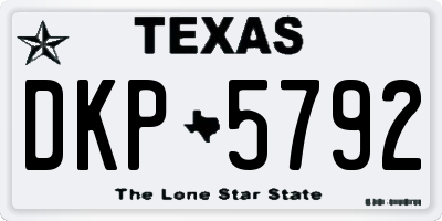 TX license plate DKP5792