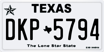 TX license plate DKP5794