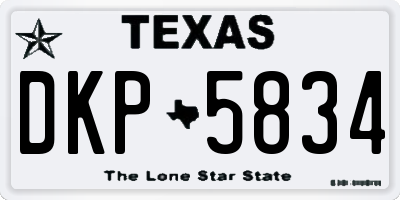 TX license plate DKP5834