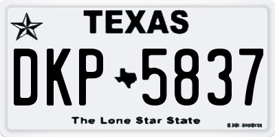 TX license plate DKP5837