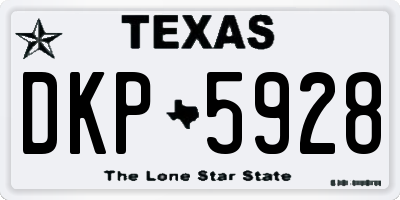 TX license plate DKP5928