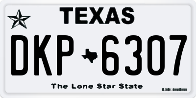TX license plate DKP6307