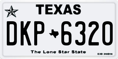 TX license plate DKP6320