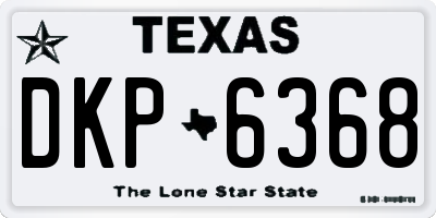 TX license plate DKP6368