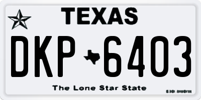 TX license plate DKP6403