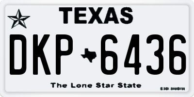 TX license plate DKP6436