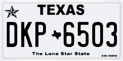 TX license plate DKP6503