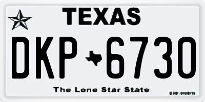 TX license plate DKP6730