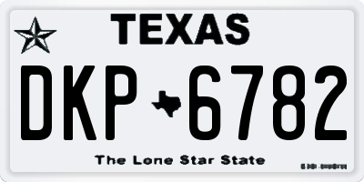 TX license plate DKP6782