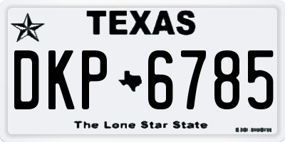 TX license plate DKP6785