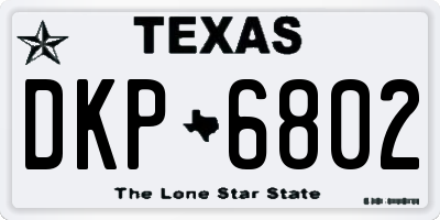TX license plate DKP6802