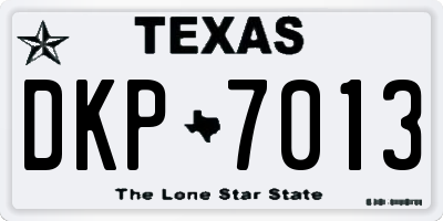 TX license plate DKP7013