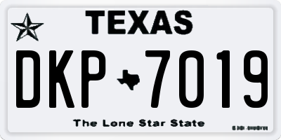 TX license plate DKP7019