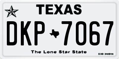 TX license plate DKP7067