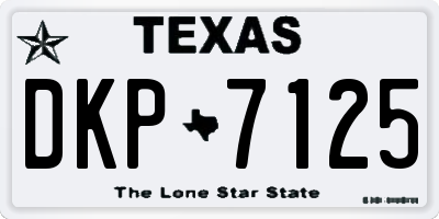 TX license plate DKP7125
