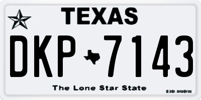 TX license plate DKP7143