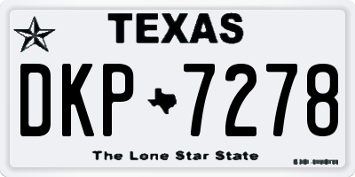 TX license plate DKP7278