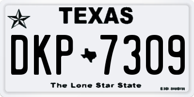 TX license plate DKP7309