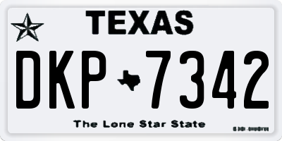 TX license plate DKP7342