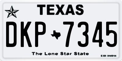 TX license plate DKP7345