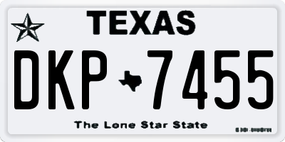 TX license plate DKP7455