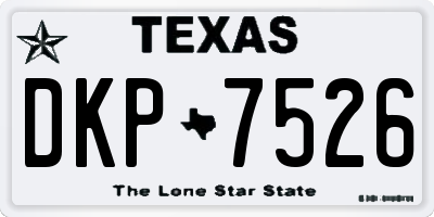 TX license plate DKP7526