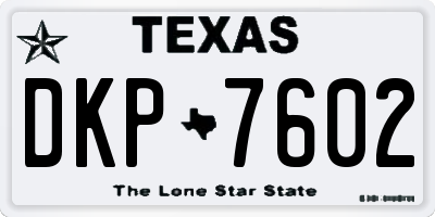 TX license plate DKP7602