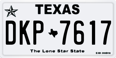 TX license plate DKP7617