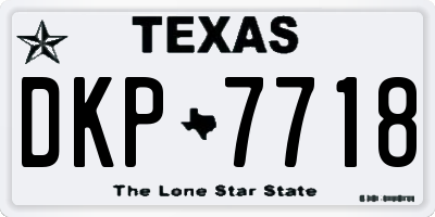 TX license plate DKP7718