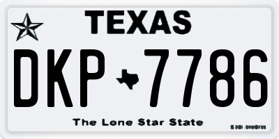 TX license plate DKP7786