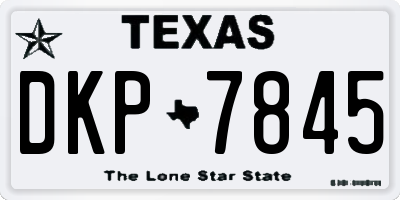TX license plate DKP7845