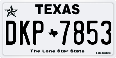 TX license plate DKP7853