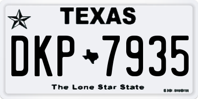 TX license plate DKP7935