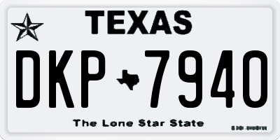 TX license plate DKP7940