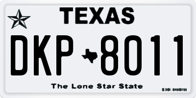 TX license plate DKP8011