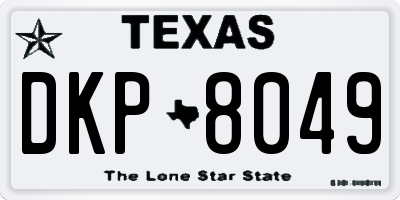 TX license plate DKP8049