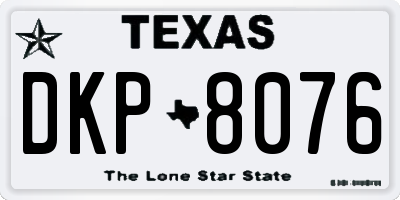 TX license plate DKP8076