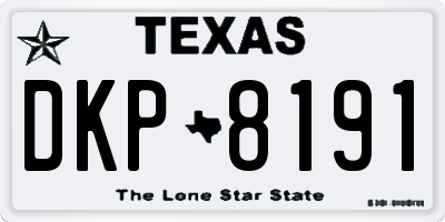 TX license plate DKP8191