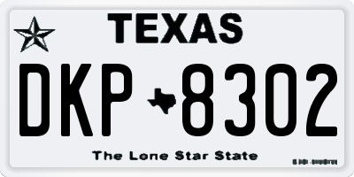 TX license plate DKP8302