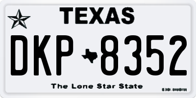 TX license plate DKP8352