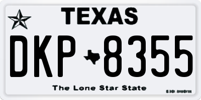 TX license plate DKP8355