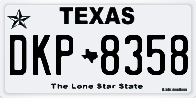 TX license plate DKP8358