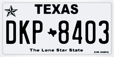 TX license plate DKP8403