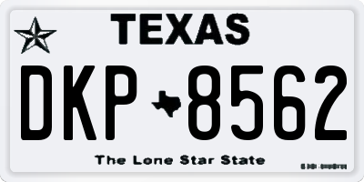 TX license plate DKP8562