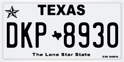 TX license plate DKP8930