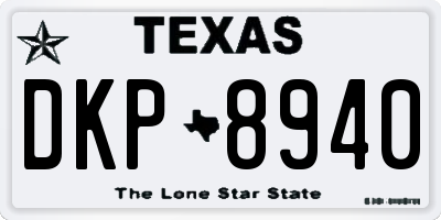 TX license plate DKP8940
