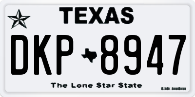 TX license plate DKP8947