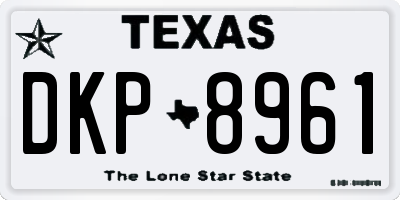 TX license plate DKP8961